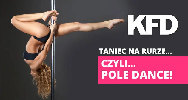 Tancerka pole dance wykonująca akrobację na rurze