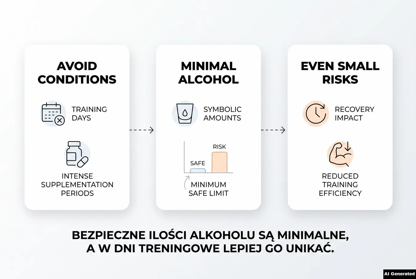 Minimalne ilości alkoholu i warunki ograniczające szkody podczas suplementacji kreatyną.