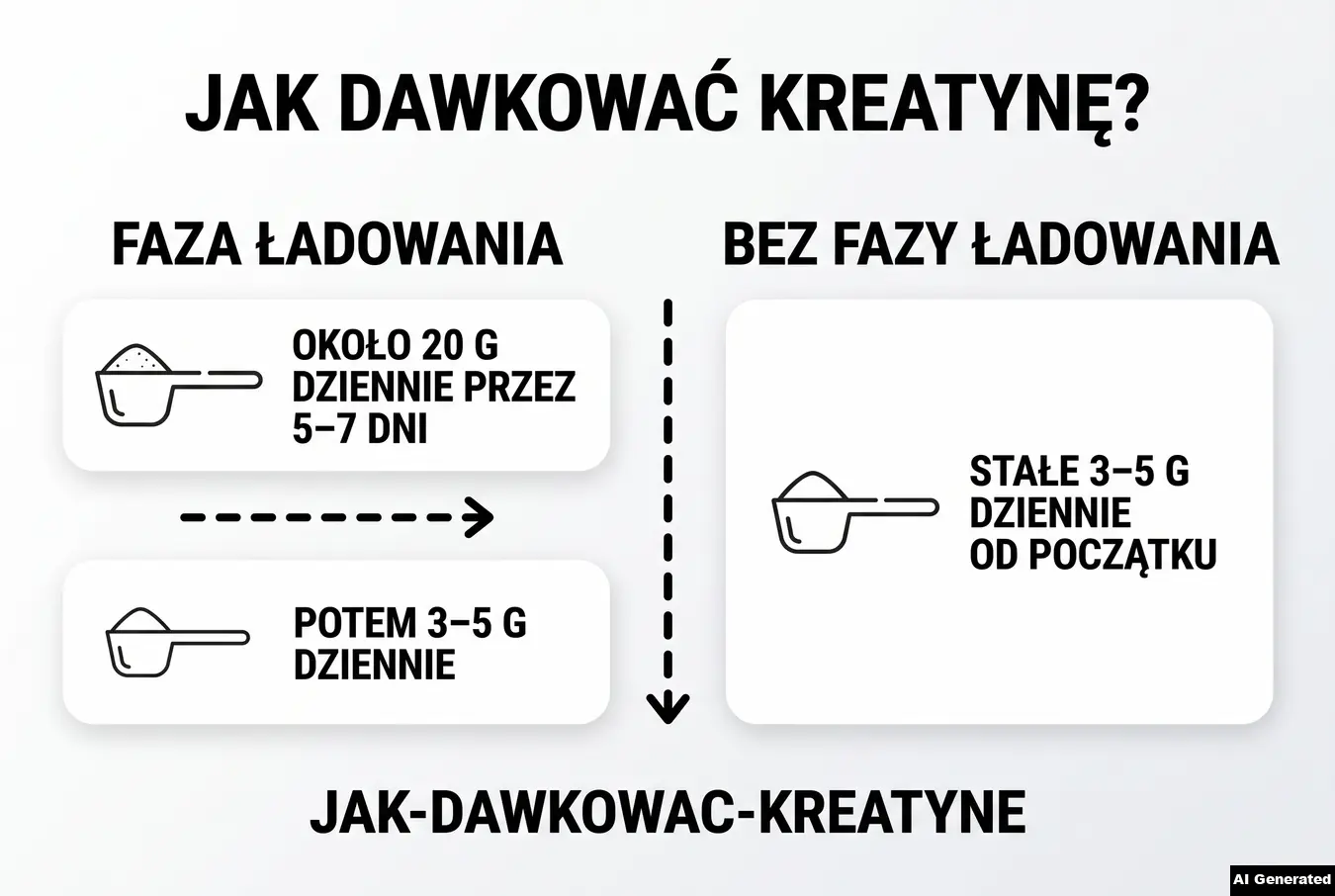 Porównanie dwóch schematów dawkowania kreatyny.