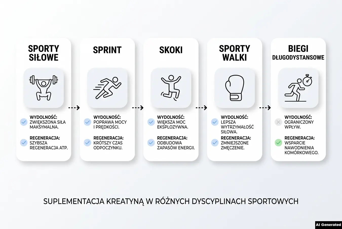 Kreatyna w różnych dyscyplinach sportowych.
